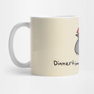 Pug Wisdom: Dinnertime is Anytime - black pug Mug